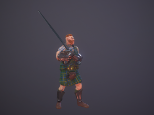 highlander swordsman game ready 3D मॉडल