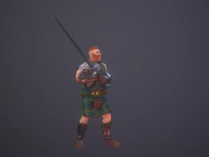 highlander swordsman game ready 3D Model