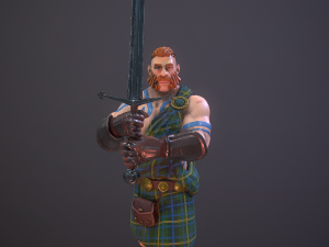 highlander swordsman game ready 3D मॉडल