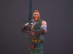 highlander swordsman game ready 3D Model