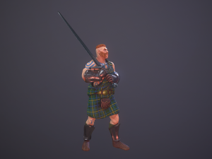 highlander swordsman game ready 3D मॉडल
