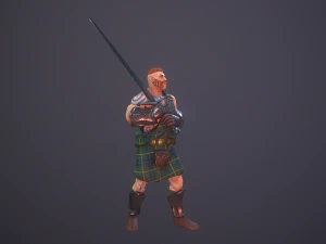 highlander swordsman game ready 3D Model