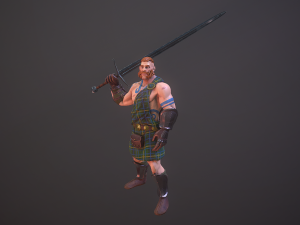 highlander swordsman game ready 3D मॉडल