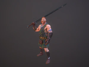 highlander swordsman game ready 3D Model