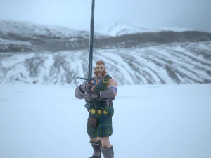 highlander swordsman game ready 3D Model