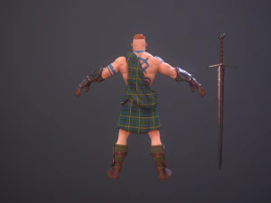 highlander swordsman game ready 3D Model