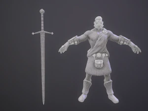 highlander swordsman game ready 3D Model