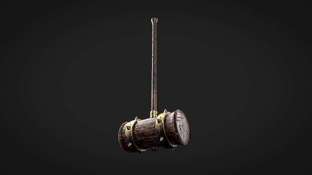 antique battle hammer 3D मॉडल .c4d .max .obj .3ds .fbx .stl .blend 