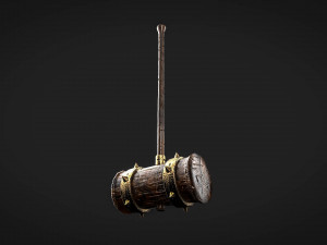 antique battle hammer 3D मॉडल