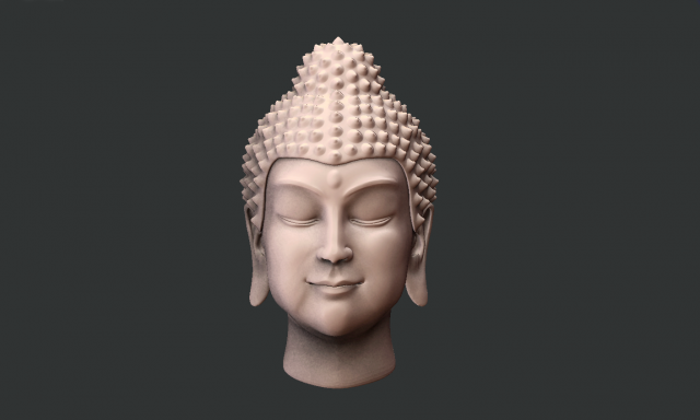 buddha head high poly model 3D Model .c4d .max .obj .3ds .fbx .stl .blend 
