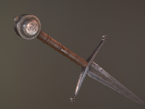 Claymore medieval long sword game ready Low-poly 3Dモデル