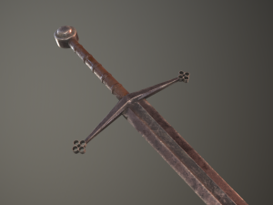 Claymore medieval long sword game ready Low-poly 3Dモデル