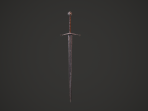 Claymore medieval long sword game ready Low-poly 3Dモデル
