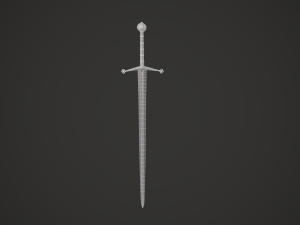 Claymore medieval long sword game ready Low-poly 3Dモデル