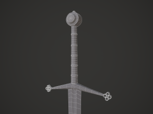 Claymore medieval long sword game ready Low-poly 3Dモデル