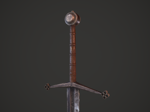 Claymore medieval long sword game ready Low-poly 3Dモデル