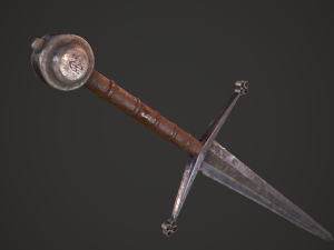 Claymore medieval long sword game ready Low-poly 3Dモデル