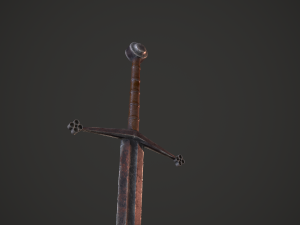 Claymore medieval long sword game ready Low-poly 3Dモデル