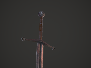 Claymore medieval long sword game ready Low-poly 3Dモデル