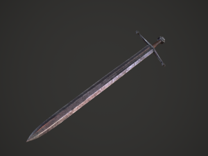 Claymore medieval long sword game ready Low-poly 3Dモデル