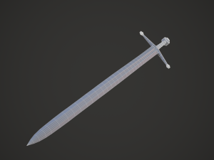 Claymore medieval long sword game ready Low-poly 3Dモデル