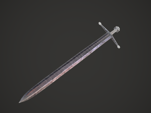 Claymore medieval long sword game ready Low-poly 3Dモデル
