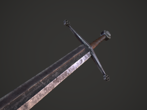 Claymore medieval long sword game ready Low-poly 3Dモデル