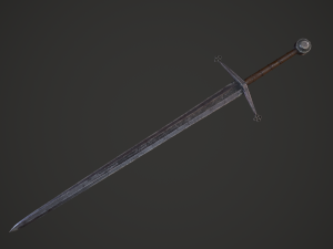 Claymore medieval long sword game ready Low-poly 3Dモデル