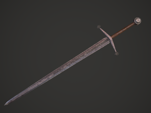 Claymore medieval long sword game ready Low-poly 3Dモデル