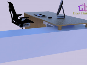 md table design- veneer with white pu 3D Модель