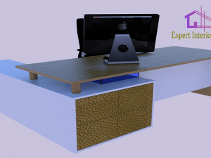 md table design- veneer with white pu 3D Model