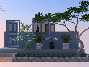 one bhk house plan and design 3D Model