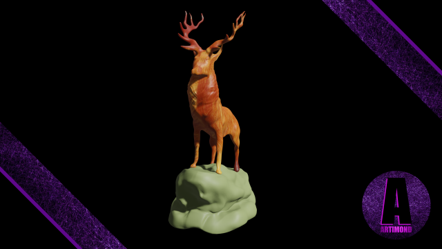 deer statue 3d Modèle 3D .c4d .max .obj .3ds .fbx .stl .blend 