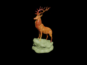 deer statue 3d 3D Model