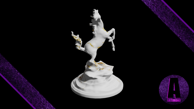 horse statue 3d Model 3D .c4d .max .obj .3ds .fbx .stl .blend 
