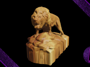 lion statue 3d 3D Model