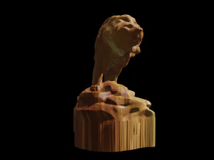 lion statue 3d 3D Model