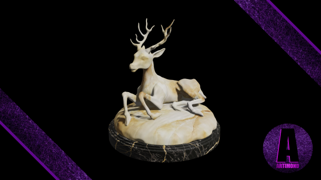 deer statue 3d 3D 模型 .c4d .max .obj .3ds .fbx .stl .blend 