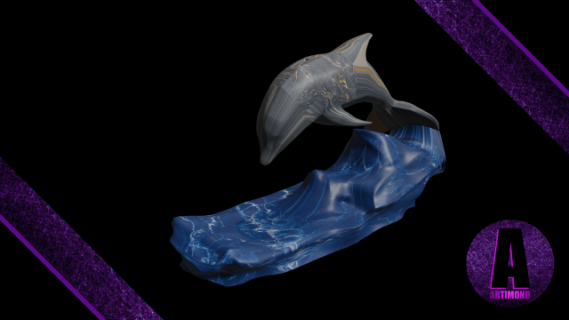 dolphin statue 3d 3D Model .c4d .max .obj .3ds .fbx .stl .blend 