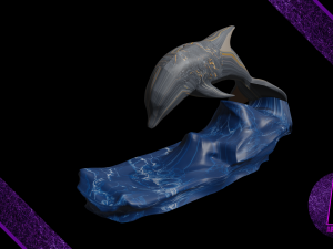 dolphin statue 3d 3D Модель