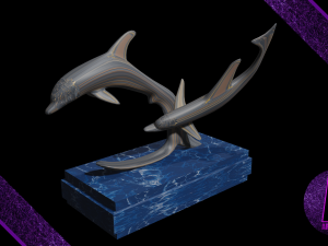 dolphin statue 3d Modelo 3D