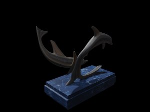 dolphin statue 3d 3D Модель