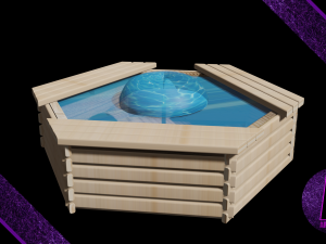 wooden fountain 3d Modèle 3D