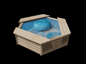 wooden fountain 3d Modèle 3D