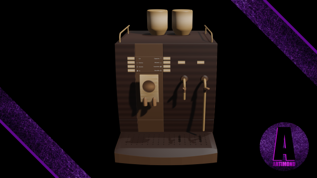 coffee machine number 2 3d Modelo 3D .c4d .max .obj .3ds .fbx .stl .blend 