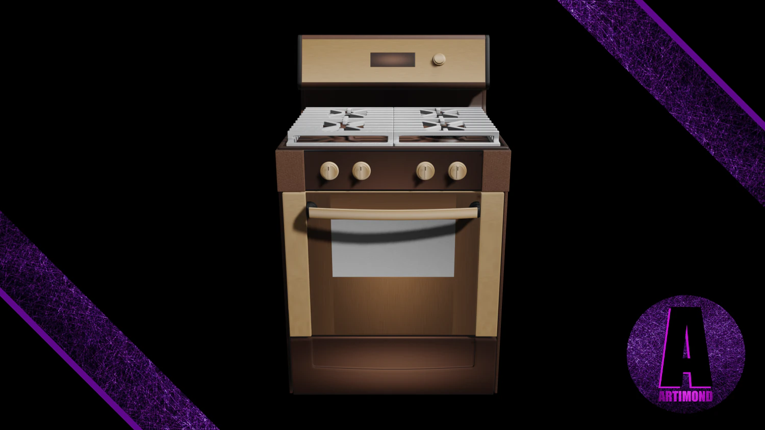 kitchen stove number 1 3D Model .c4d .max .obj .3ds .fbx .stl .blend 