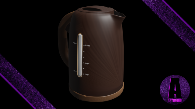 kettle number 2 3D Модель .c4d .max .obj .3ds .fbx .stl .blend 