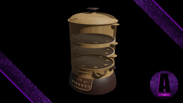 kitchen steamer Modèle 3D .c4d .max .obj .3ds .fbx .stl .blend 