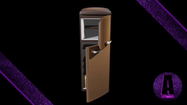 refrigerator number 1 3D Модель .c4d .max .obj .3ds .fbx .stl .blend 