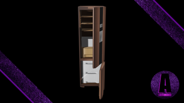 refrigerator number 2 Model 3D .c4d .max .obj .3ds .fbx .stl .blend